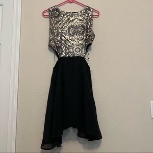 Black & Sequenced Cutout Dress Size 12